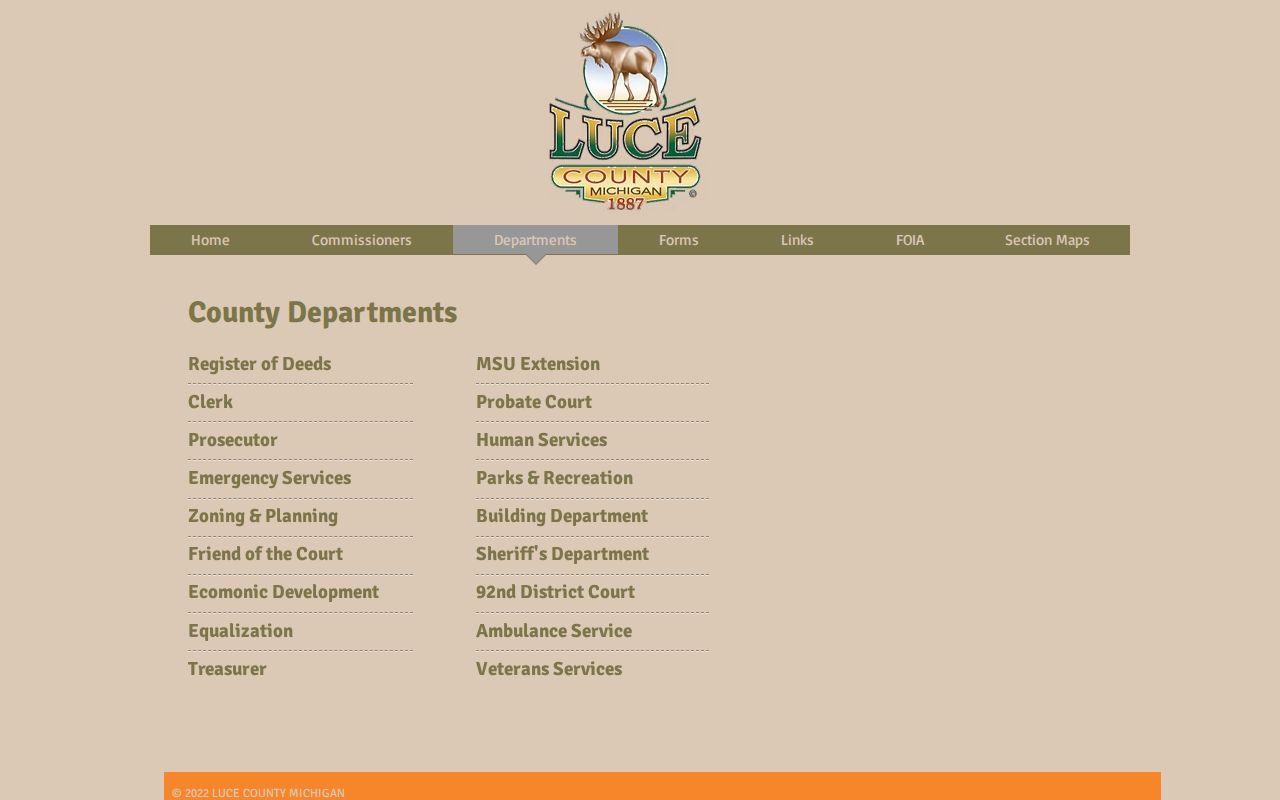 Luce County criminal record department directory